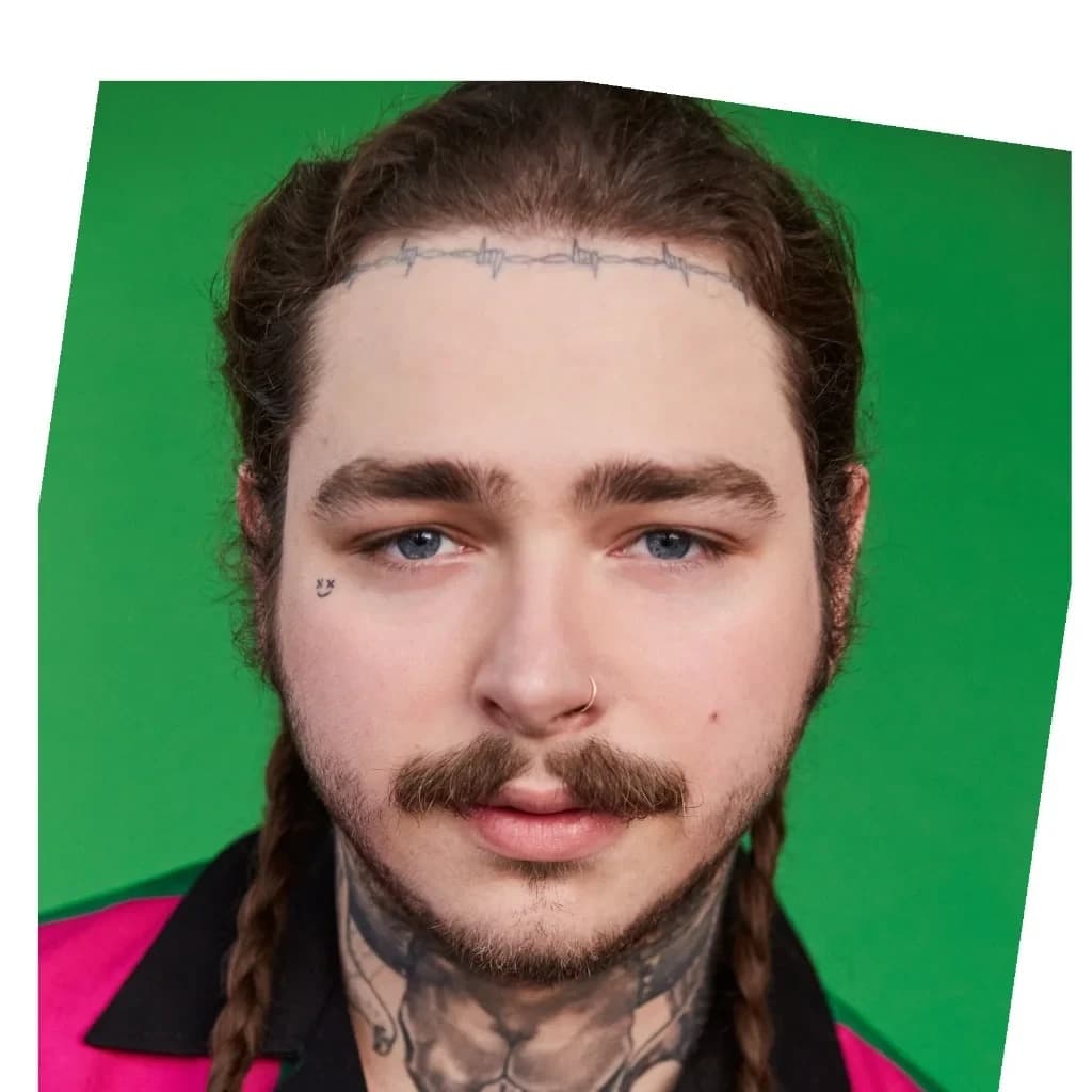 Foto de frente de Post Malone