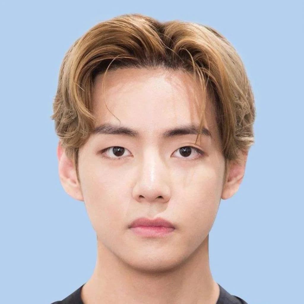 Foto de frente de V (BTS)